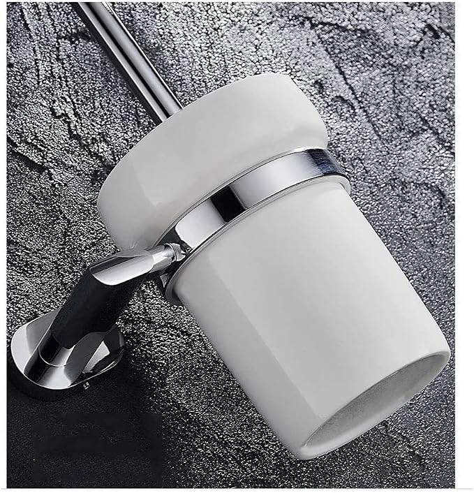 Toilet Cleaner Brush Toilet Brush and Holder Set Wall Mount Toilet Brush Holder for Cleaning and Scrubbing Bathroom Toilet Bowl Brush Brush for Bathroom (C)