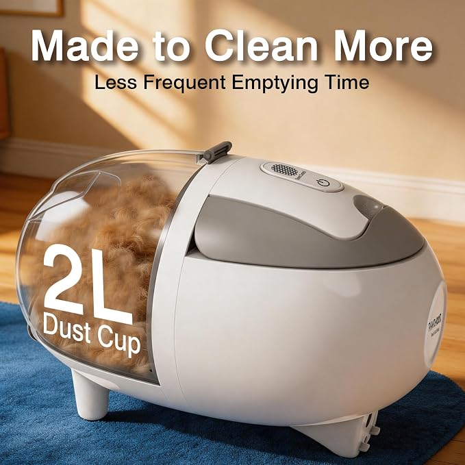 Dog Grooming Vacuum, 13000Pa & 2L Dust Cup & <55dB, 5-in-1 Self-Cleaning Pet Hair Vacuum with Spray Brush for Shedding, Quiet Deshedding Kit for Dogs Cats