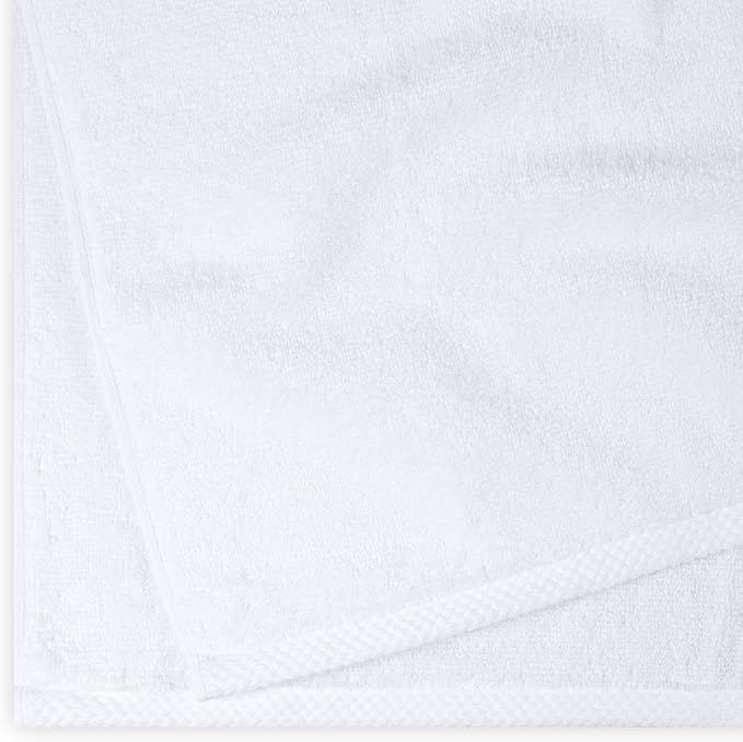 Amazon Basics 2-Piece Quick-Dry Oversize Bath Towel, 100% Cotton, 62" x 30", White