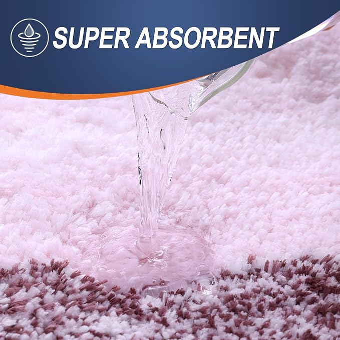 OLANLY Bathroom Runner Rugs Mat 47x20, Extra Soft Absorbent Microfiber Bath Rugs, Rubber Backing, Quick Dry, Washable Long Bath Mats for Bathroom Floor, Tub and Shower, Home Decor Accessories, Mauve