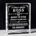 Movdyka Engraved Crystal Boss Going Away Gift for Women Men, Great Appreciation Gifts for Best Boss Lady Desk Decoration Paperweight Present for Boss Day Leaving Retirement Birthday Christmas