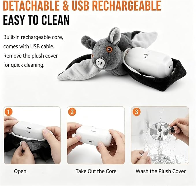 Flying Bat Dog Toy,Flying Bat Toy for Dogs & Cats，1PCS | Flapping Bat Toy with Chirping Engages Cats and Dogs,Mimics Real Flying Motion,Flapping Wings Interactive Pet Toy