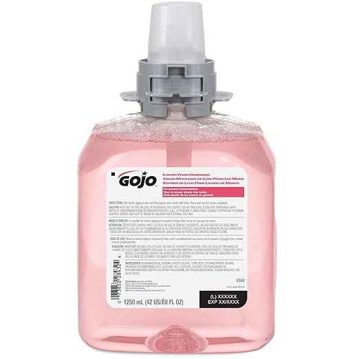 GOJO FMX-12 Luxury Foam Handwash, Cranberry Scent, EcoLogo Certified, 1250 mL Foam Soap Refill for Push-Style Dispenser (Pack of 4) - 5161-04