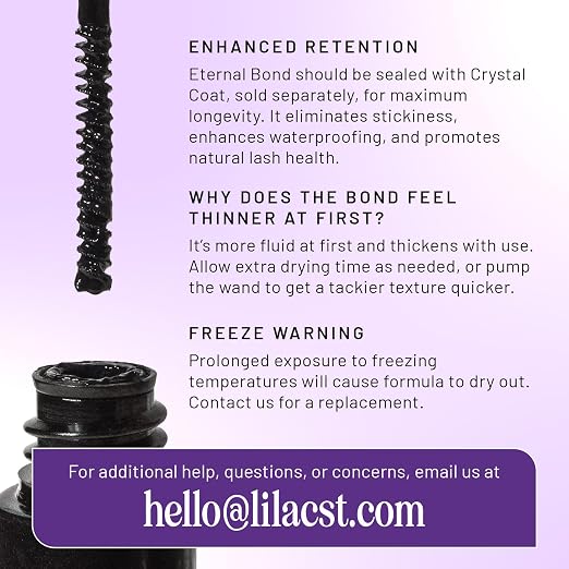 Lilac St Eternal Bond Lash Cluster Glue, Waterproof Brush Tip, Black | Quick-Drying Lash Adhesive for Eyelash Clusters with Long-Lasting Flexible Hold, Easy Removal & Comfortable Wear