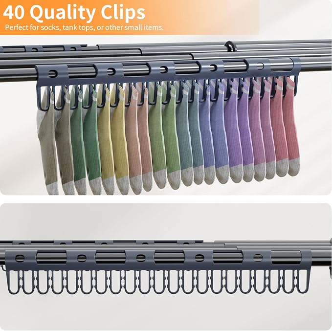 Clothes Drying Rack Foldable Drying Rack Clothing Black-1pack | for Laundry - 40" x 28.8" x 14.2", Space Saving Household Indoor