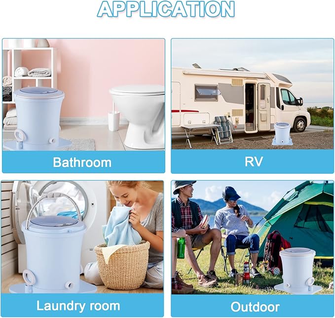 Manual Clothes Dryer Portable Mini Spinner Compact Spin Dryer Non electric Laundry Dryer for RV, Camping, School, Apartment, Dorm (Green)