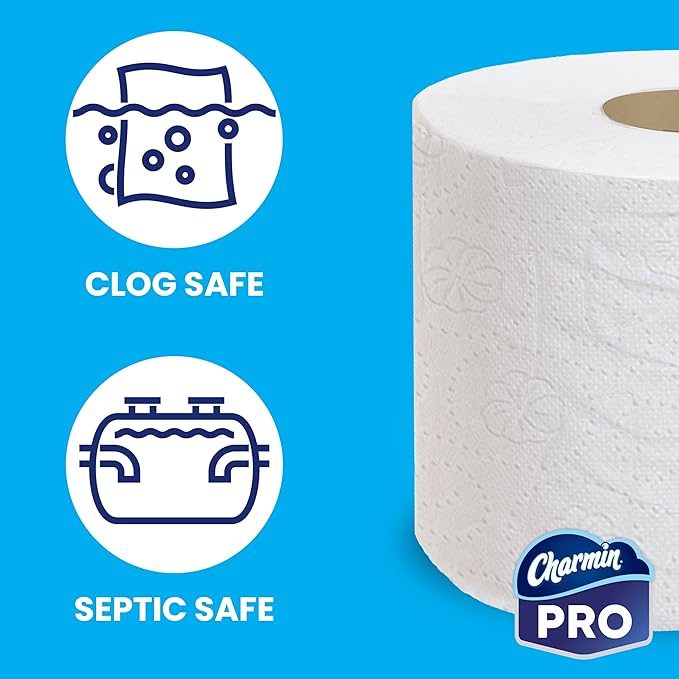 Charmin Professional Commercial Toilet Paper Rolls, Bulk 2-Ply Bathroom Tissue, Individually Wrapped, 450 sheets (75 count)