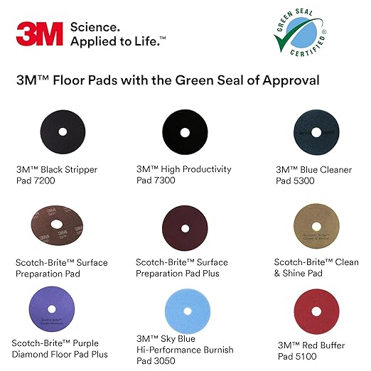 3M Blue Cleaner Pad 5300, 22 in, 5/Case