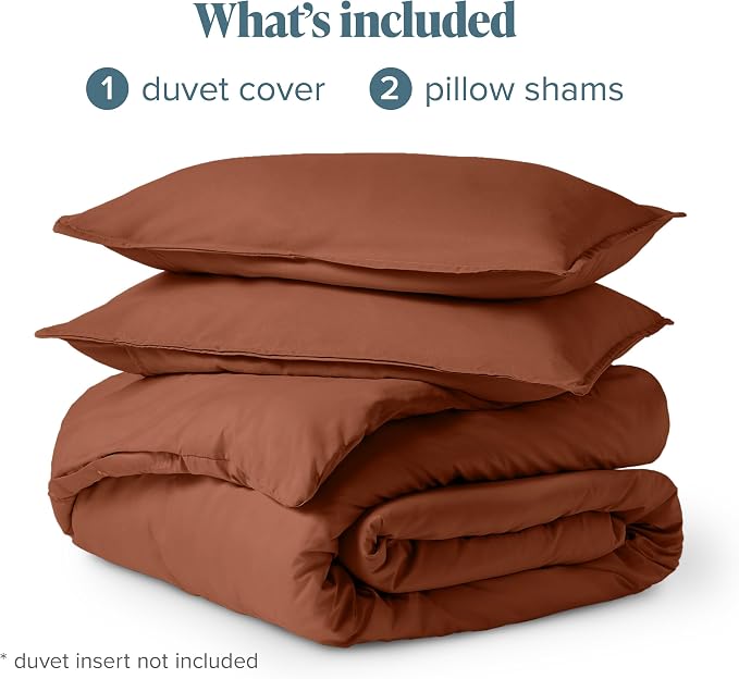 Bare Home Bedding Duvet Cover King Size - Premium 1800 Super Soft Collection - Lightweight, Cooling - Soft Breathable Bedding Duvet Cover (King, Terracotta)