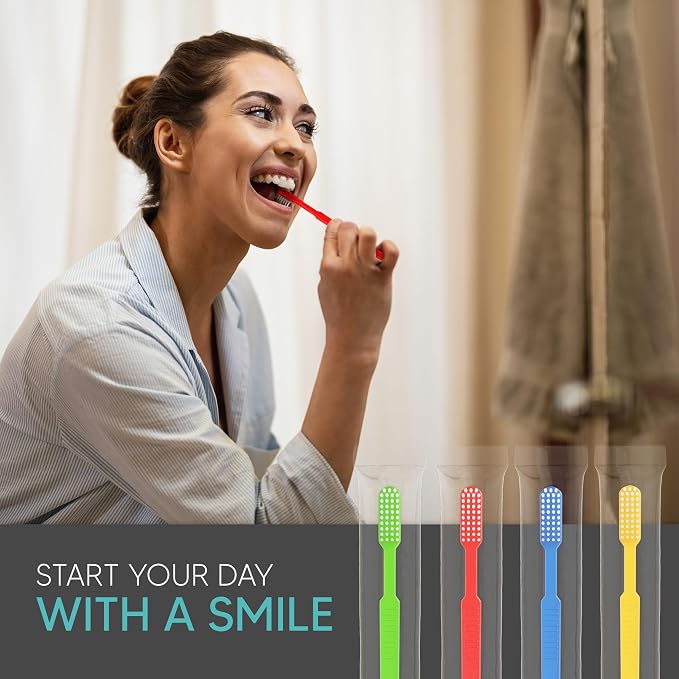 36 Pack Disposable Toothbrushes with Toothpaste - Mint | Prepasted Toothbrushes Individually Wrapped | Single Use Waterless Tooth Brush with Soft Bristles for Hotel, Camping, Travel