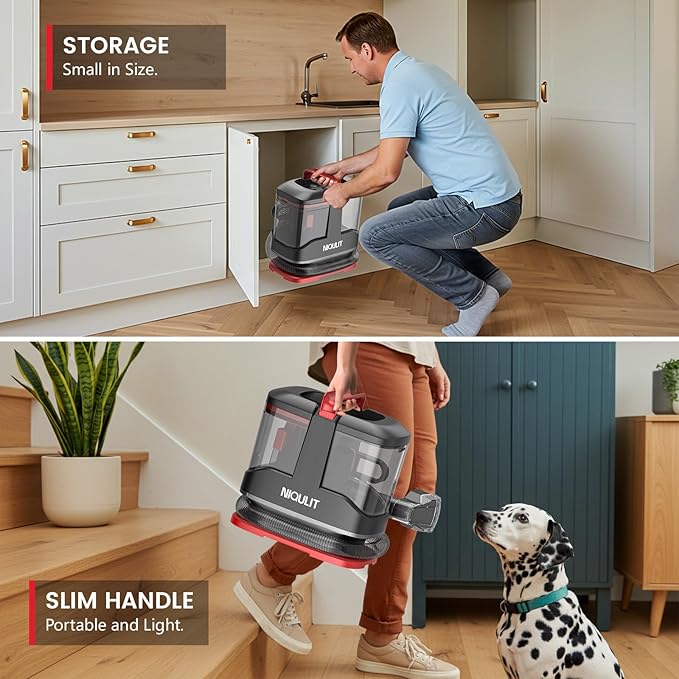 Portable Spot Cleaner Machine for Carpet & Upholstery,15 Kpa Strong Suction Furniture Cleaner Machine for Pet Stain, Rug，Couch & Car, Spot Cleaner Machine with Versatile Tools & Self-Cleaning System