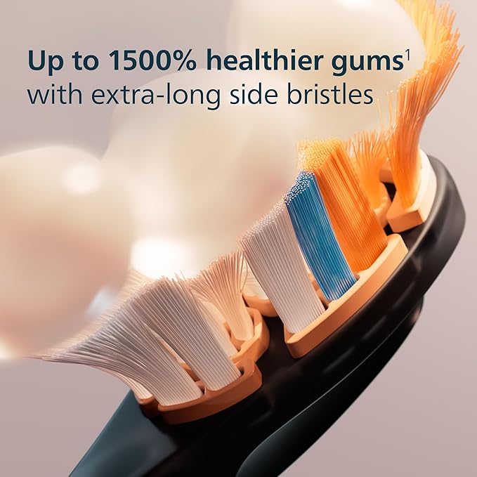 Philips Sonicare A3 All-in-One - Genuine Replacement Electric Toothbrush Heads,Black One Year Supply,HX9094/95,(Pack of 8)