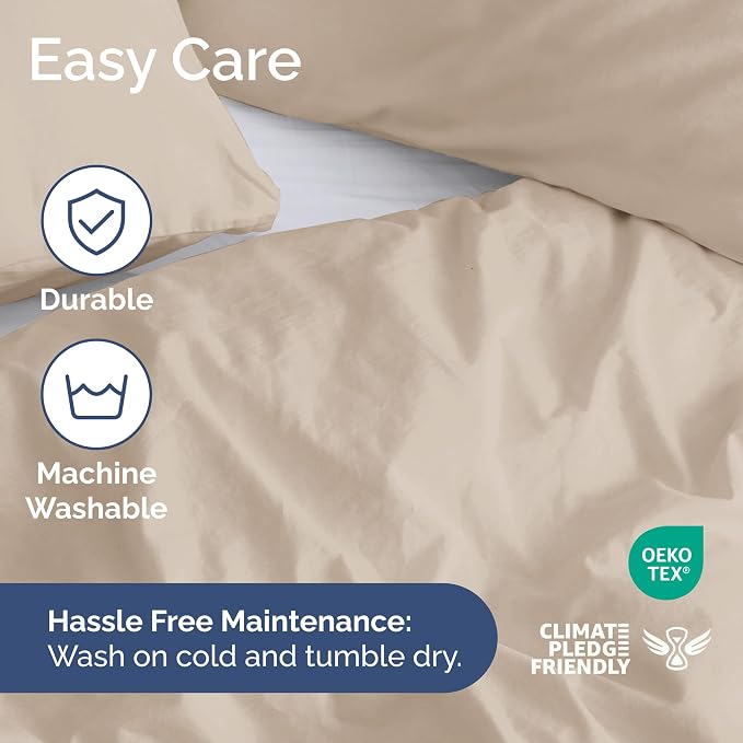 Duvet Cover Queen Size Set - Extra Soft Queen Duvet Cover 90" x 90" with 2 Pillow Shams for Women, Men, Kids & Teens - Hotel Luxury, Easy-Care w/ Zipper Closures & Ties - Comfy and Breathable (Cream)