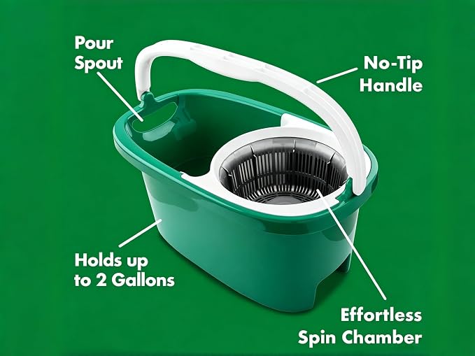Household Mops & Bucket Sets, Spin Mop System with Washable Microfiber Head, Easy Wring Floor Cleaning System for All Surfaces