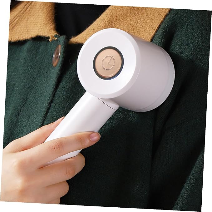 USB Rechargeable Hair Ball Shaver Lint Remover for Clothes Sweaters Fluff Trimmer with Blades Portable White Defuzzer for Home and Travel Use