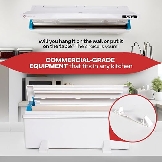 IDL Packaging WP-180DA 18" FoilMaster Dispenser for Aluminum Foil Roll, White - New Press-Cutter with Sharp Serrated Blade - 10X Longer Service Life with Durable Plastic Body