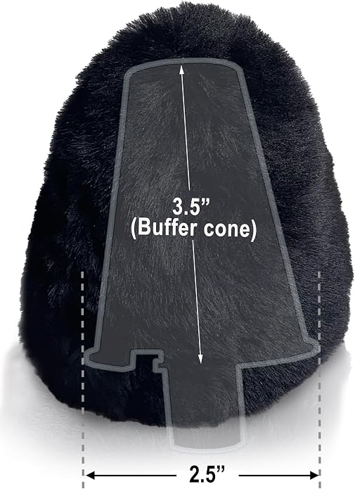JOUNJIP Dual Wool Buffer Replacement Covers - Handmade 100% Lambswool Polisher Bonnets - for 2.5 x 3.5 Inch Buffing Cones