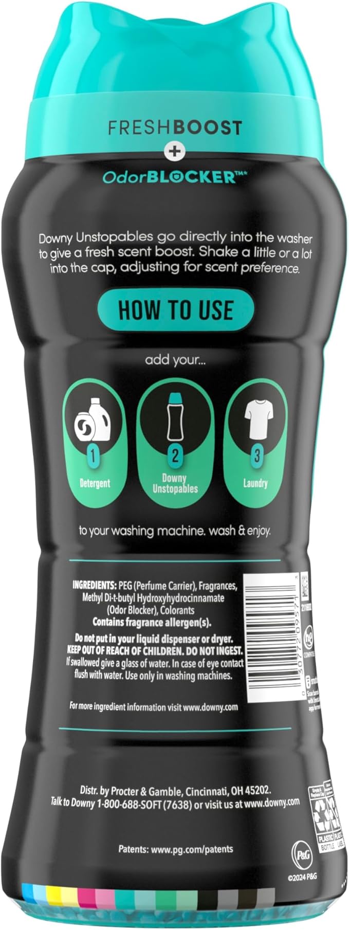Downy Unstopables In Wash Scent Booster Beads, Fresh Scent, 13.2 oz, Laundry Beads for odor Protection, Downy Scent Booster Beads, Laundry Scent Boosters (Pack of 4)