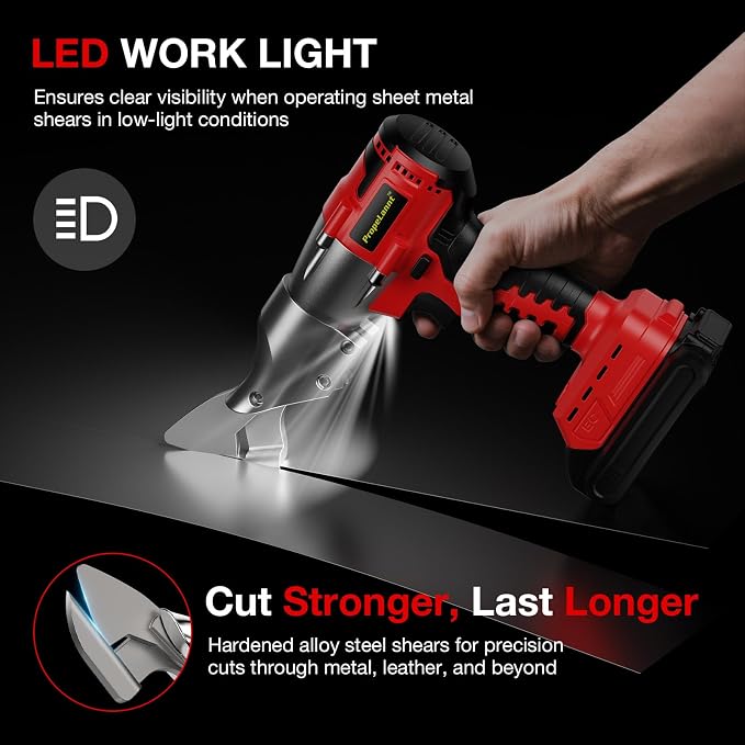 Cordless Metal Shears for Milwaukee M18 Battery - 14GA Metal Cutting Shears, 400Nm Torque, 360° Pivoting Head, Cuts Stainless Sheet, Iron, Carpet, Leather, Cardboard (No Battery)