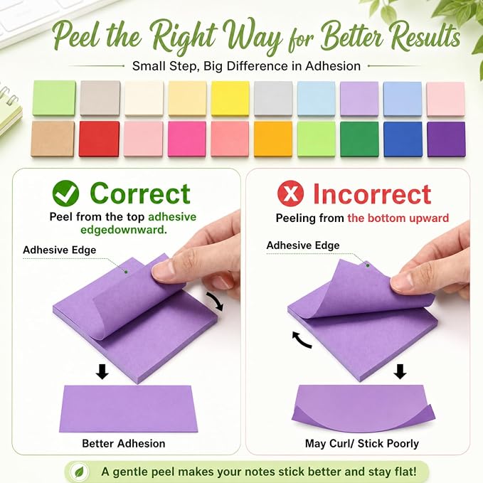 Fainne 120 Pack Sticky Notes Bulk 3 x 3 inch Self Stick Note Pads Multicolor Paper Memo for Office School Supplies Student Teacher Classroom Back to School Essentials, 50 Sheet/Pad (Mix Color)