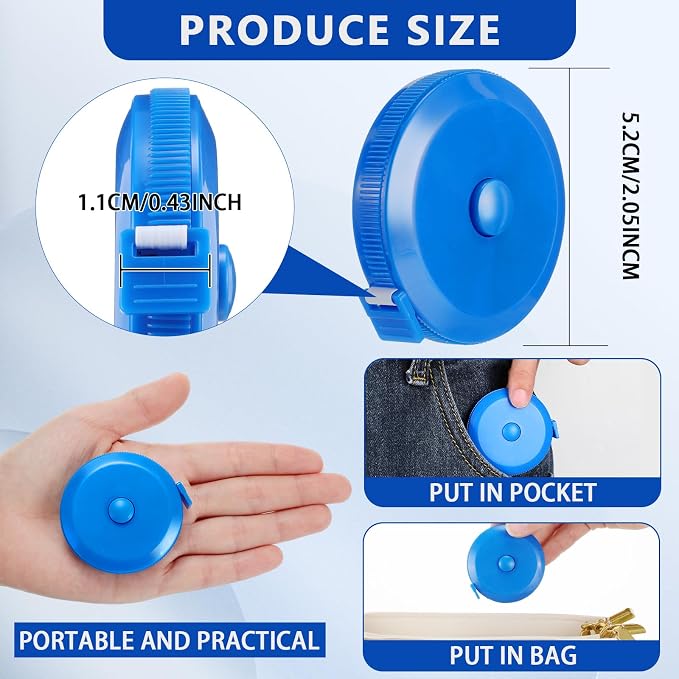 Kigeli 100 Pcs Tape Measure 60 Inch Retractable Measuring Tape Soft Small Measurement Tape Mini Sewing Fabric Tape Measurer Flexible Pocket Cloth Fabric Measurement Digital Tape for Body