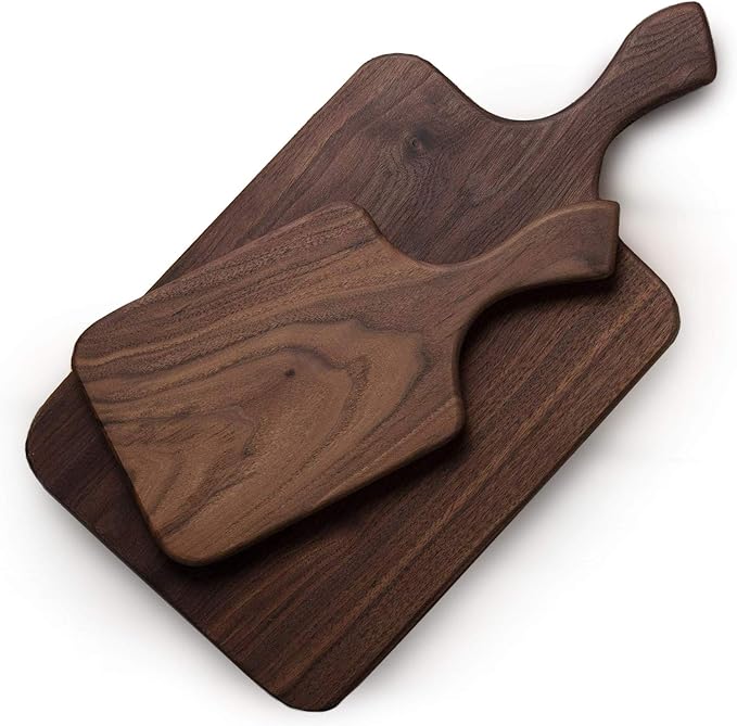 Brazos Home Dark Walnut Wood Cutting Board for Kitchen, Seasoned, Chopping Board, Wood Cheese Board, Charcuterie Platter, Ideal for Serving or Chopping Fruit, Vegetables, Cheese or Meat, 16 x 8, Large
