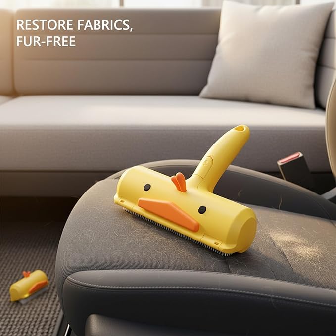 Reusable Pet Hair Remover Brush for Furniture, Carpets & Car Seats - Mechanical Lint Removal Tool with Durable PP Handle