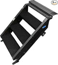 Prest-O-Fit 2-0518 Trailhead Step Rug 19.5 in. W (3 Pc Set) Fits MORryde StepAbove 3 Step - Obsidian Black | Fits MORryde StepAbove 3-step entries, bristle texture brushes dirt from shoes, UV-protected, hose off to clean