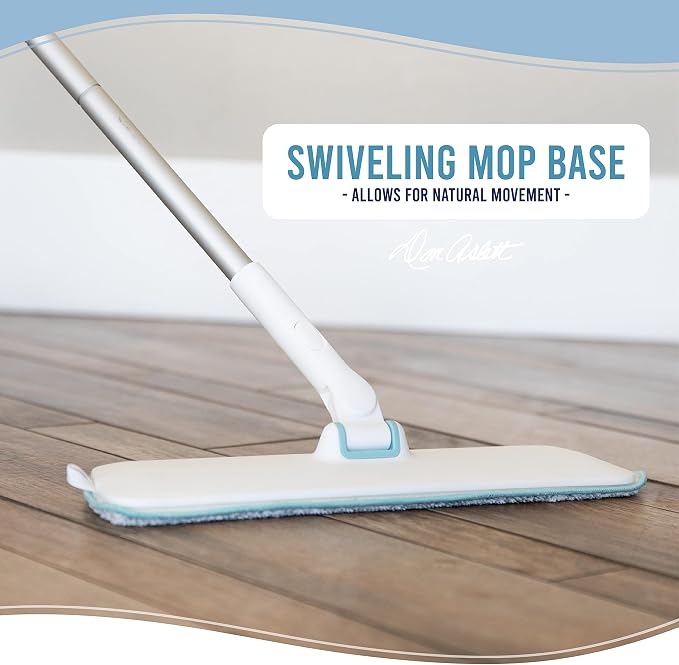Don Aslett's Ultimate Cleaning Set | Includes 3 Cleaning Cloths, 15" Machine Washable Microfiber Mop Pad, Hard Bristle Brush, Scrubbing Pad, Grout Brush, and Collapsible Bucket for Bathroom or Kitchen