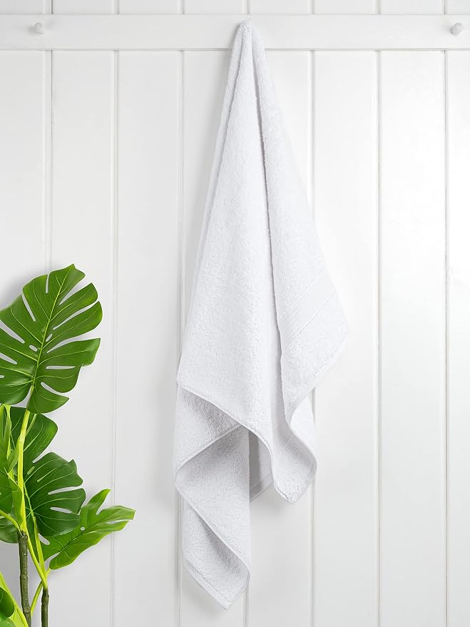 Cotton Paradise Turkish Towel Set, Soft Absorbent Quick Dry, 4 Piece Bath Towel Set, Snow White