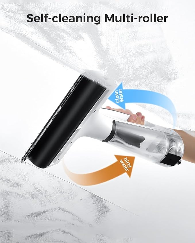 HIZERO H100R Cordless Electric Countertop Cleaner, Handheld Table Cleaner for Kitchen Counters, Dining Tables, Glass, Mirrors and Tiles, Streak-Free Wet Dry Cleaning, 60 Min Runtime