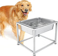 2 Gallons Large Elevated Dog Water Bowl - 11.5''H Durable Stainless Steel Raised Dog Bowl with Stand for Large Dogs, Easy to Clean and Assemble for Indoor Outdoor | 11.5'' H Sturdy Stainless Steel Raised Dog Bowl with Stand for Large Dogs, Easy to Clea...