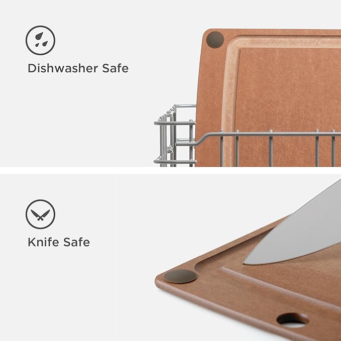 Epicurean All-In-One Cutting Board with Non-Slip Feet and Juice Groove - Non-toxic, Dishwasher Safe, Made in the USA, 11.5" x 9", Nutmeg