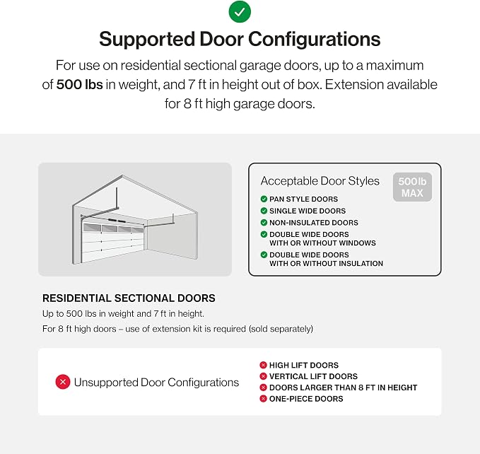 Genie Chain Drive 550 Garage Door Opener, Heavy Duty Chain Drive Opener, Model 2035-TKO | Heavy Duty Chain Drive, Durable Rail, 2 Remotes, Wireless Keypad, Wall Console, Safe-T-Beams, for Residential Garage Doors