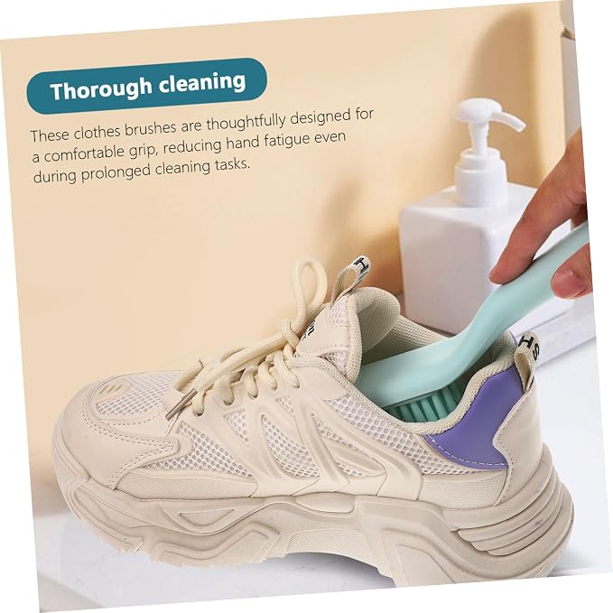 5sets Laundry Stain Brush Long Handled Shoe Brush Cleaning Scrub Household Cleaning Supplies