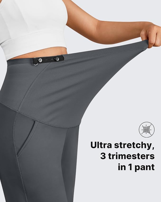 G4Free Fleece Lined Maternity Yoga Pants Winter Pregnancy Work Trousers
