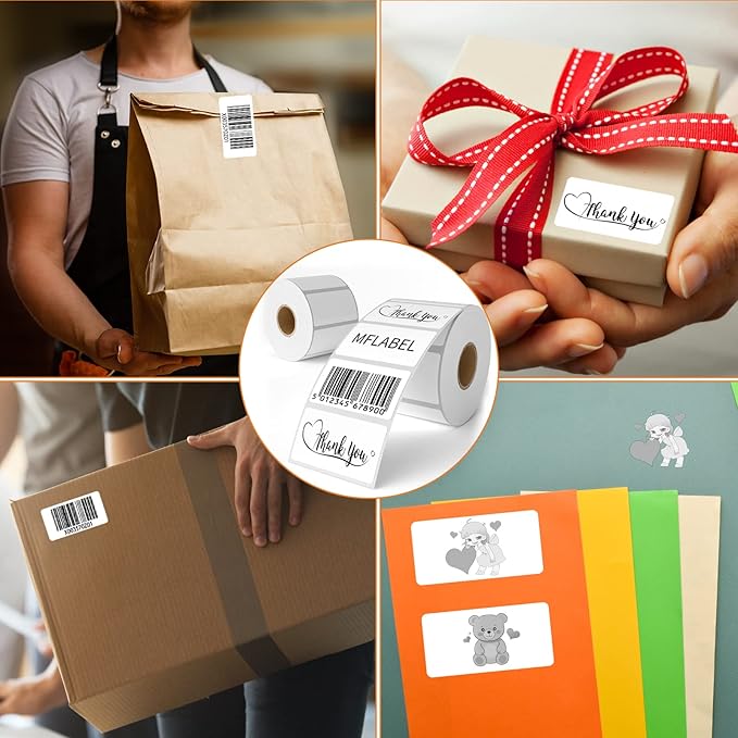 MFLABE 90 Rolls of 1000 2-1/4 x 1-1/4 Inch Direct Thermal Perforated Shipping Labels,SKU Labels
