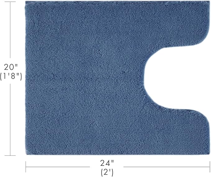 Madison Park Signature Marshmallow Bathroom Rug Non Slip, Luxrurious Plush Bath Mat, Absorbent, Quick Dry, Spa Design Bath Room Décor, 20x24, Navy