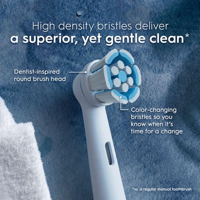 Oral-B iO Series Gentle Care Electric Toothbrush Replacement Brush Heads for an Oral-B Electric Toothbrush, 4 Count, White