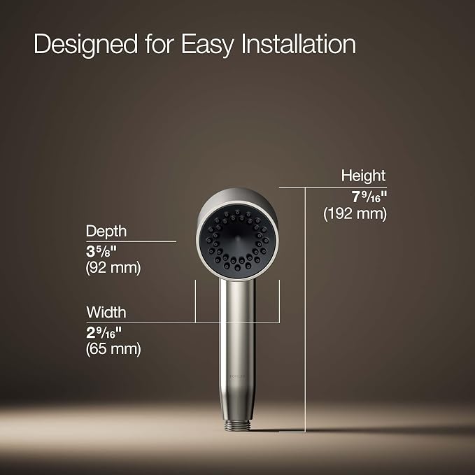 KOHLER 26286-G-SN Statement Single-Function HAND SHOWER, Maximum Spray Performance with an Easy-to-clean Surface, Vibrant Polished Nickel, 1.75 GPM