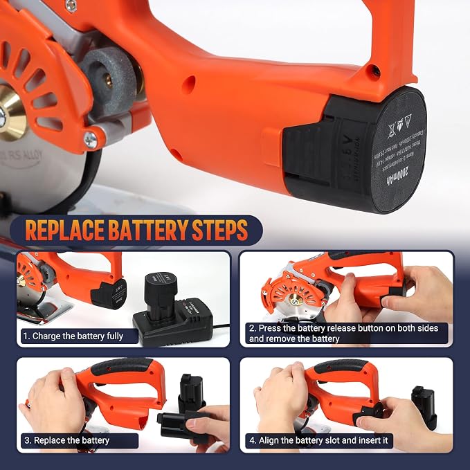 VLOXO Cordless Electric Rotary Scissors Power Fabric Cutter Rechargeable Rotary Cloth Scissors Adjustable Speed Electric Cutter with 2 Battery for Cutting Fabric Carpet Leather Multi-Layer Cloth