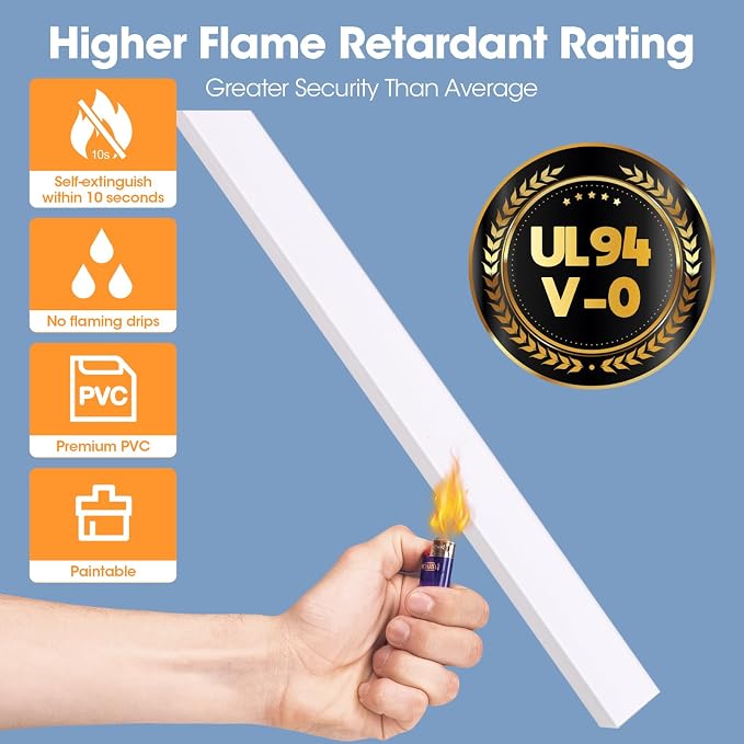 YesBes 116in Cord Hider Kit, Cord Covers for Wires on Wall, Paintable Cable Raceway, Cord Hider for Wall Mount tv, tv Cable Hider Wall kit, Wire Covers for Cords, W0.96in X H0.57in, White