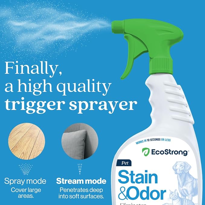 Eco Strong Pet Stain and Odor Remover - Pet Odor Eliminator, Urine Destroyer for Dogs, Pet Urine Enzyme Cleaner | Santel Woods - 32 oz