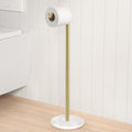 KES Extra High Gold Toilet Paper Holder Freestanding 26", Toilet Paper Holder Stand with Natural Marble Base, Floor Free StandingToilet Paper Holder 18/8 Stainless Steel Brushed Gold, BPH284S66-BZ