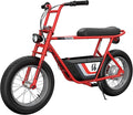 Razor Rambler 16 Electric Retro Mini Bike Ride for Teens Ages 18+, 220 lb Max Weight, Red – 350W Motor, Up to 15.6 Mph, 45-Min Run Time, Twist-Grip Throttle, Spoked Wheels w/ 16” Pneumatic Tires