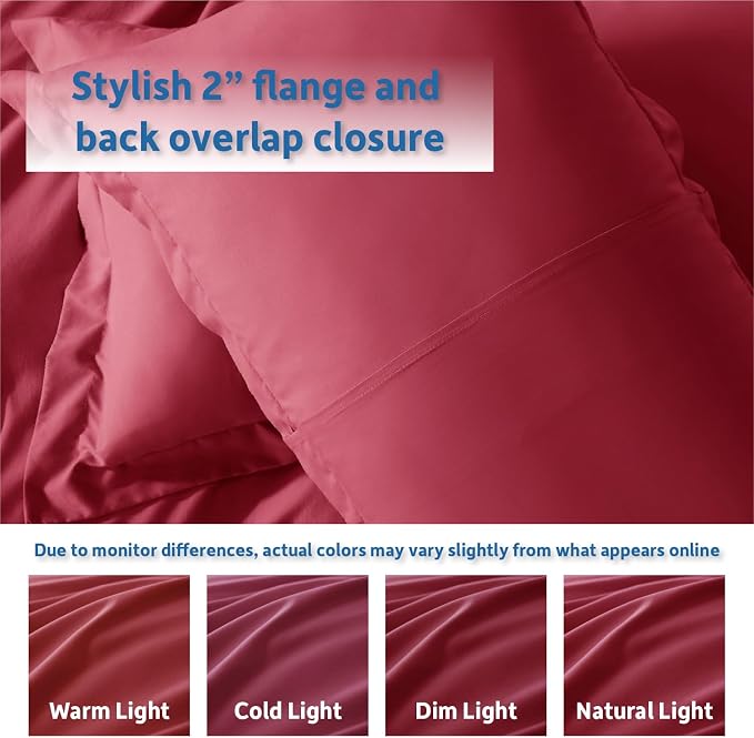 Nestl Twin Duvet Cover Set - Soft Double Brushed Burgundy Red Duvet Cover Twin XL, 2 Piece, with Button Closure, 1 Duvet Cover 68x90 inches and 1 Pillow Sham