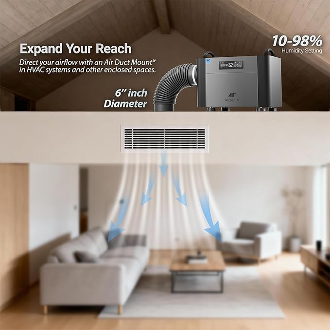 155 Pints Commercial Dehumidifier for Basement with Pump and Drain Hose, Large Space Dehumidifier for Crawl Space, Attic, Garage, Home, Industrial, Water Damage, Auto Defrost, Energy Star
