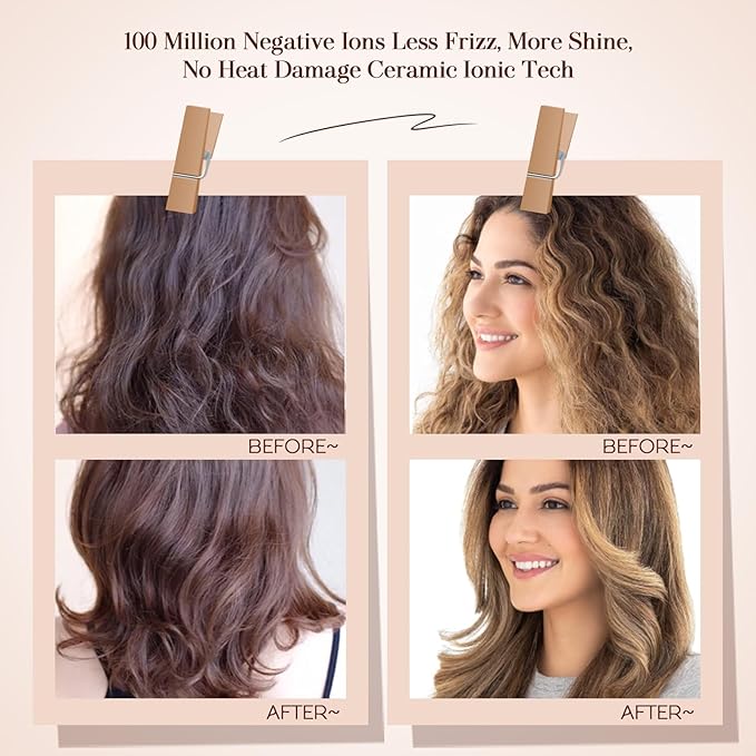 Travel Blow Dryer Brush in one, Dual Voltage 120V-240V Mini Hot Air Brush, Hair Trends Nano Titanium 2 Inch One Step Hair Dryer and Styler Volumizer Oval Shape