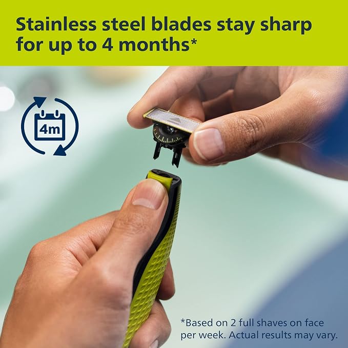 Bundle of Philips Norelco OneBlade 360 Face & Body Hybrid Electric Trimmer and Shaver, QP2834/70 + Philips Norelco Genuine OneBlade 360 Blade Replacement Blades, 2 Count, QP420/80