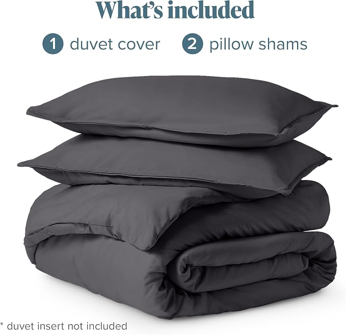 Bare Home Bedding Duvet Cover Full Size - Premium 1800 Super Soft Collection - Lightweight, Cooling - Soft Breathable Bedding Duvet Cover (Full, Forged Iron Grey)